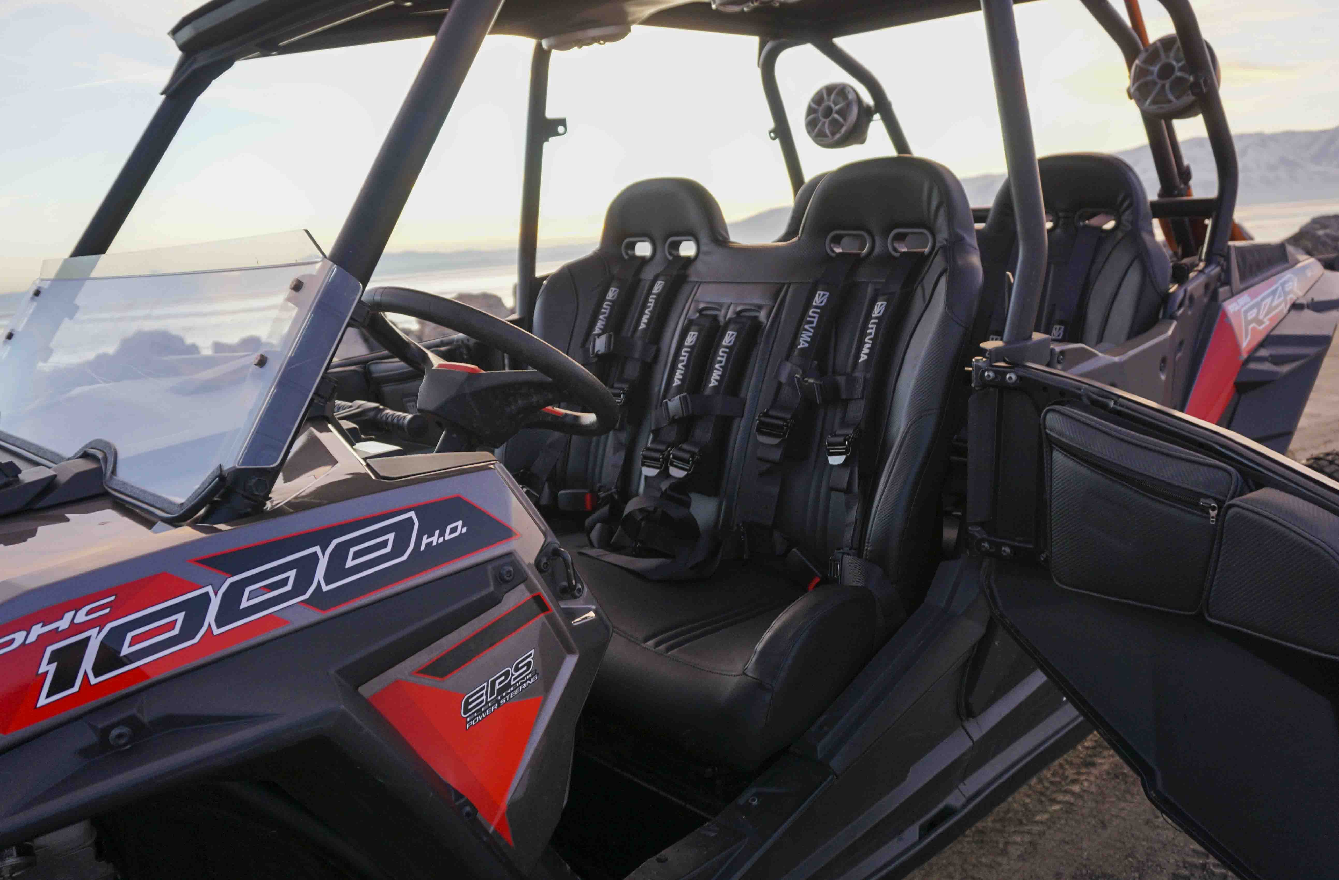 Photo of RZR 900/1000 Trail Front Bench Seat with Harnesses (2015-2025) by UTV Mountain Accessories - Premium Bench Seat for UTVs / Side by Sides
