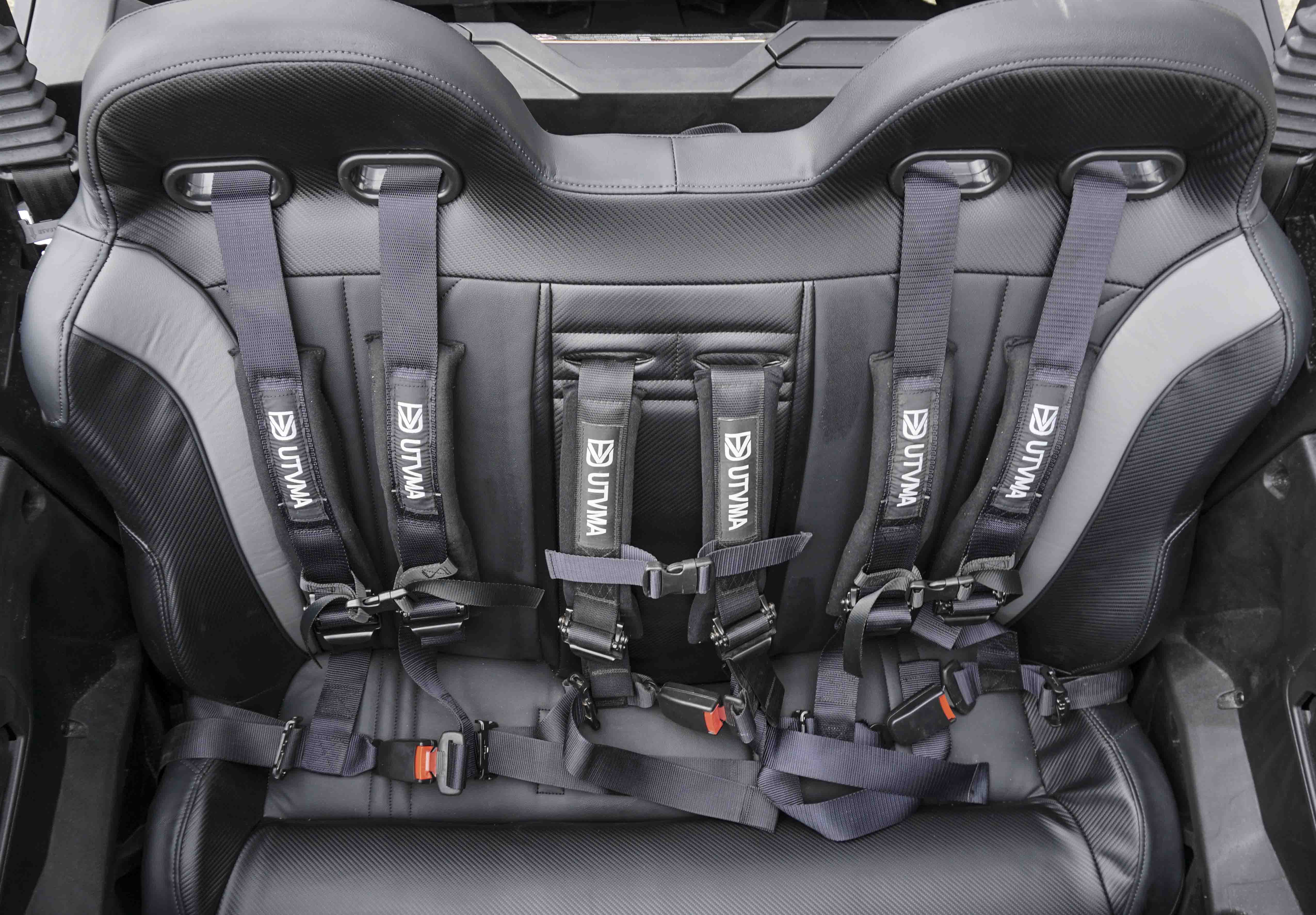 Photo of Maverick Sport Max Rear Bench with Harnesses (2019-2025) by UTV Mountain Accessories - Premium Bench Seat for UTVs / Side by Sides