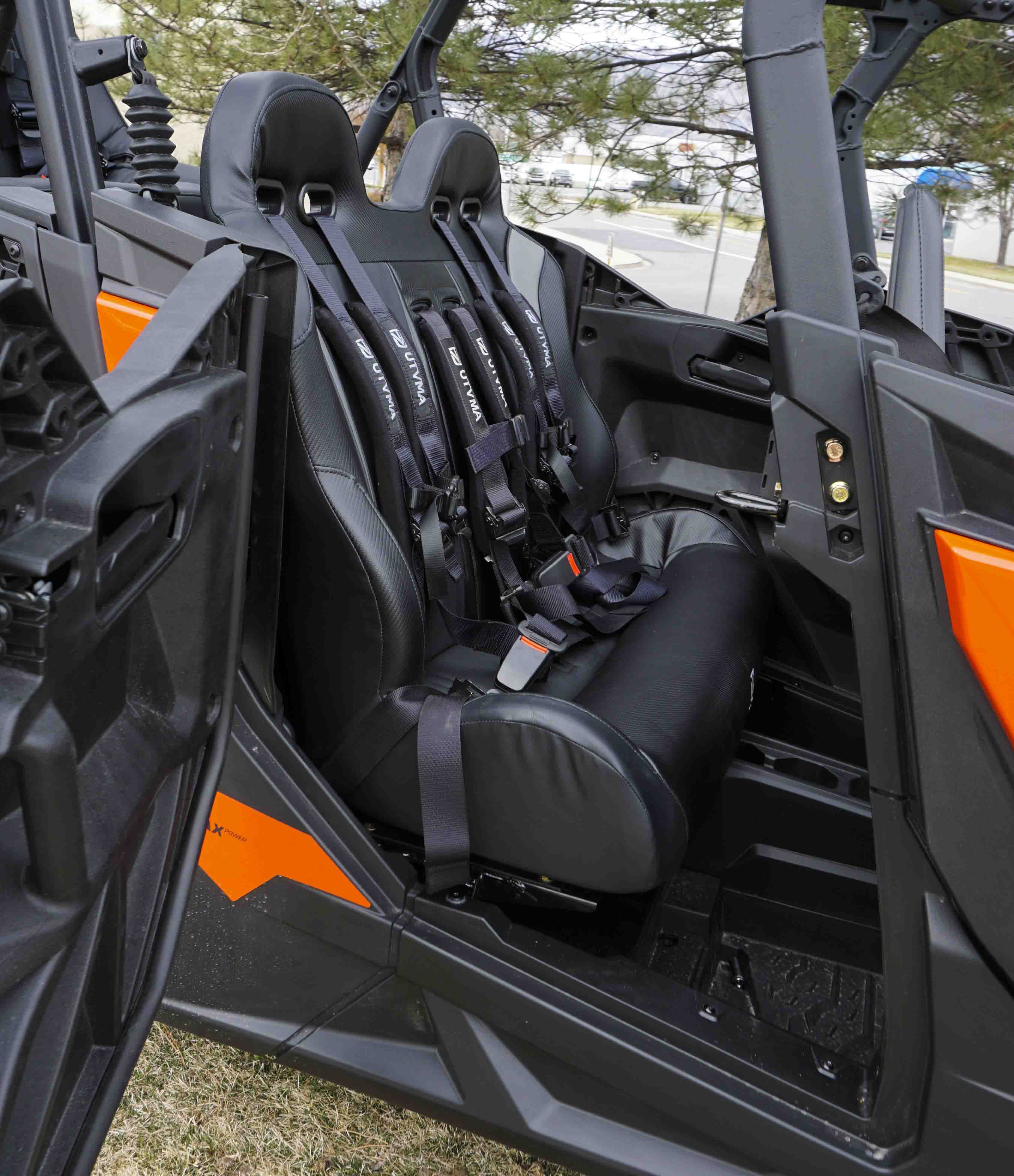 Photo of Maverick Sport Max Rear Bench with Harnesses (2019-2025) by UTV Mountain Accessories - Premium Bench Seat for UTVs / Side by Sides