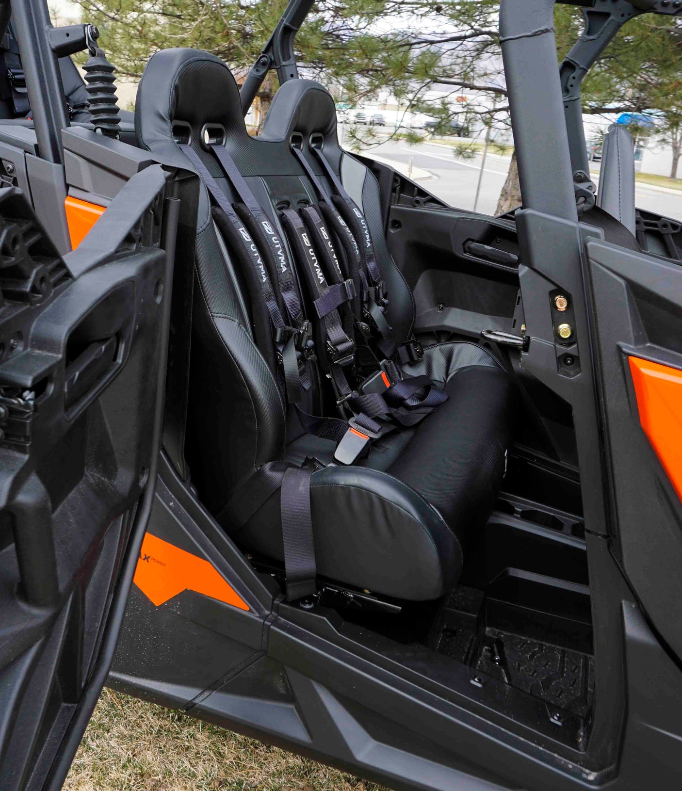 Photo of Maverick Sport Max Rear Bench with Harnesses (2019-2025) by UTV Mountain Accessories - Premium Seats & Accessories for UTVs / Side by Sides