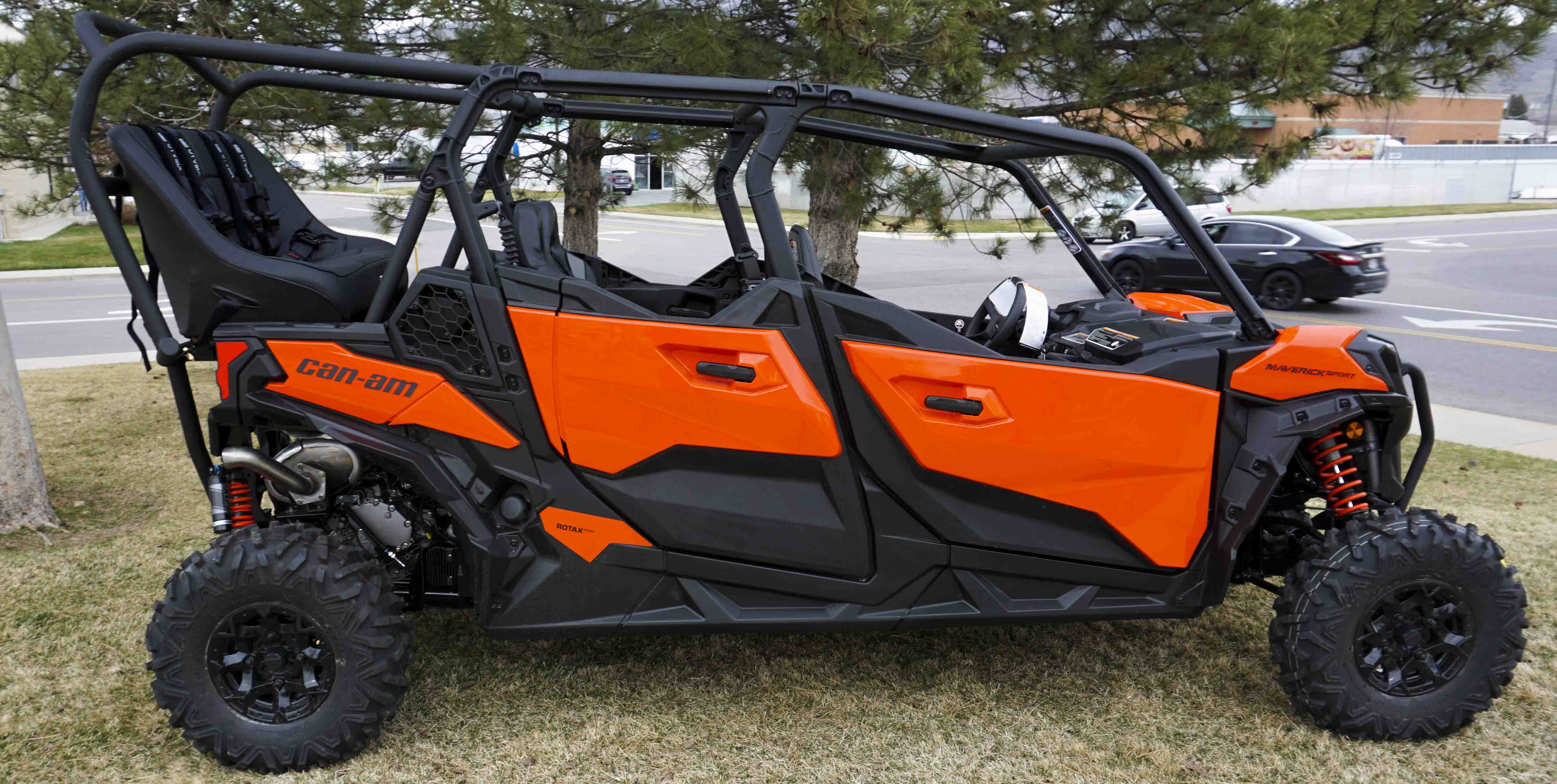 Photo of Maverick Sport Max Rear Bench and Roll Cage Kit (2020-2024) by UTV Mountain Accessories - Premium Roll Cages for UTVs / Side by Sides