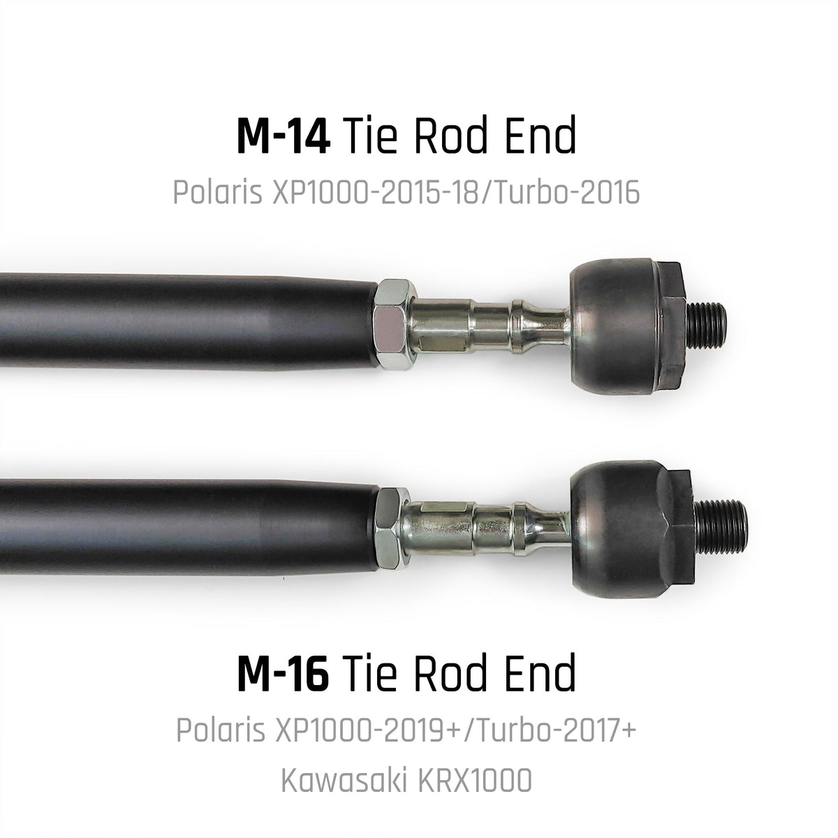 HD Billet Aluminum Tie Rod Kit for Polaris RZR Turbo S/S4, (M16 Rack)