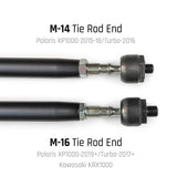 HD Billet Aluminum Tie Rod Kit for Polaris RZR Turbo S/S4, (M16 Rack)