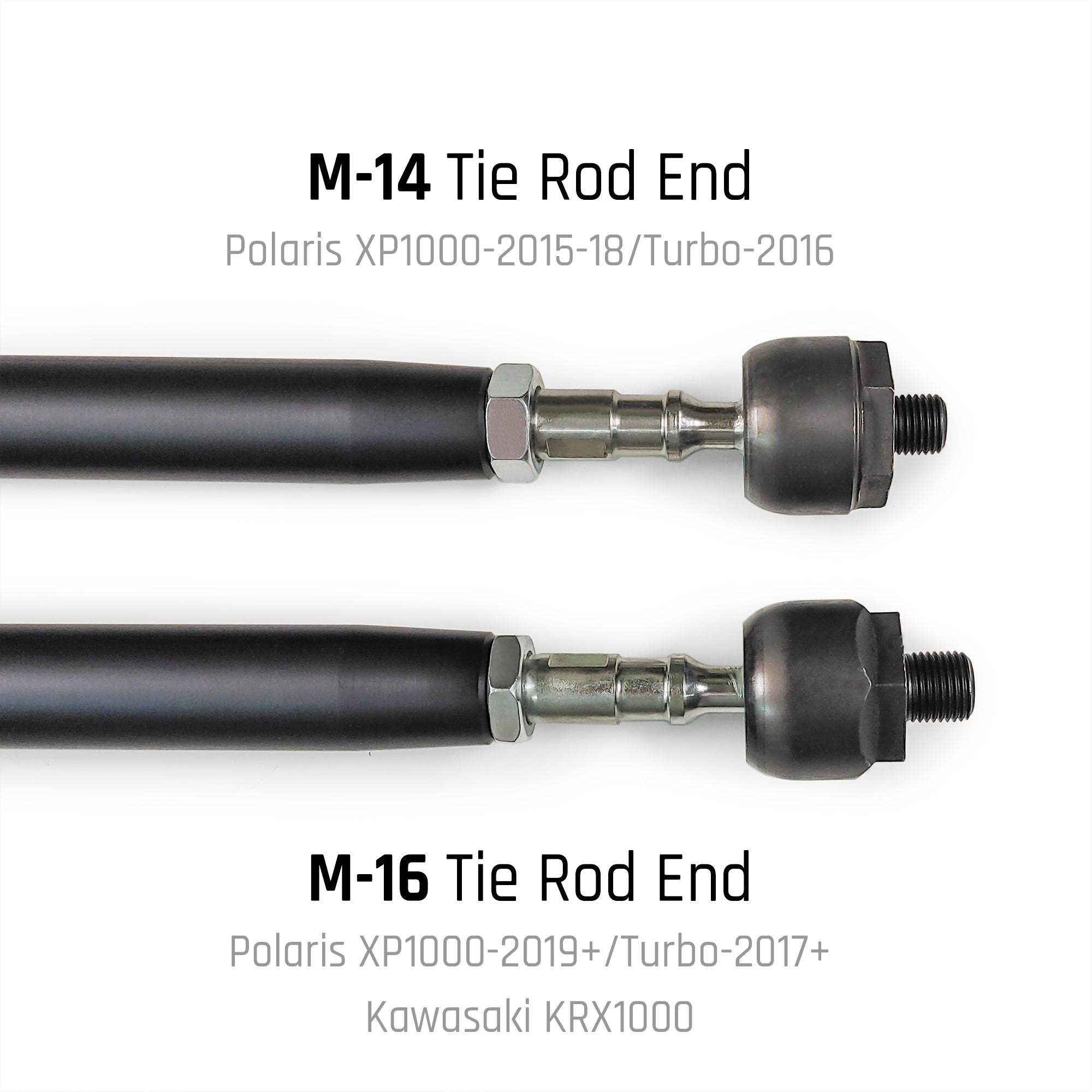 DRT HD Billet Aluminum Tie Rod Kit for Polaris RZR XP Models (M16 Rack)