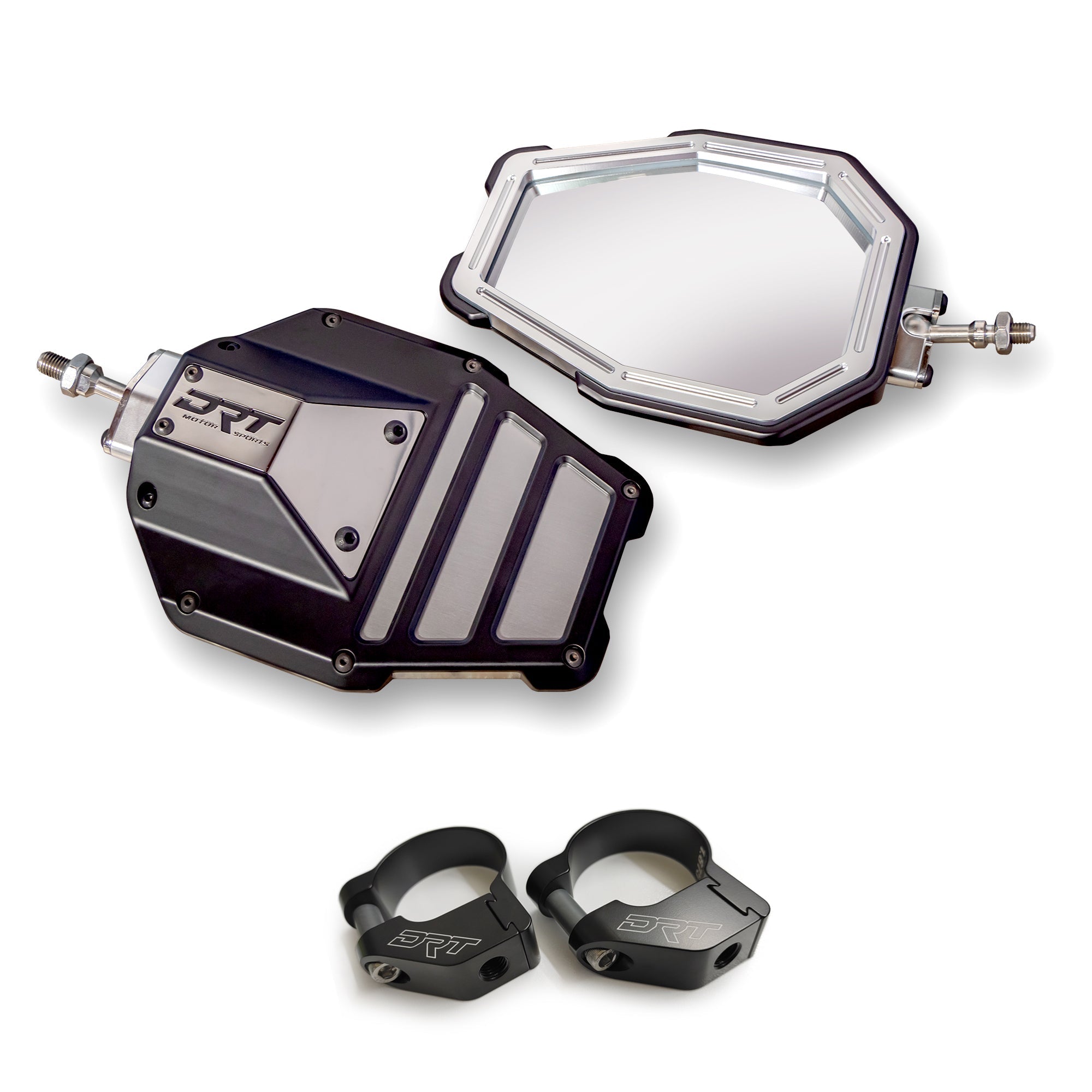 DRT Billet Aluminum Tactical Convex Side Mirror Set - Infinite Adjustments + Wide Field of View (2024+)