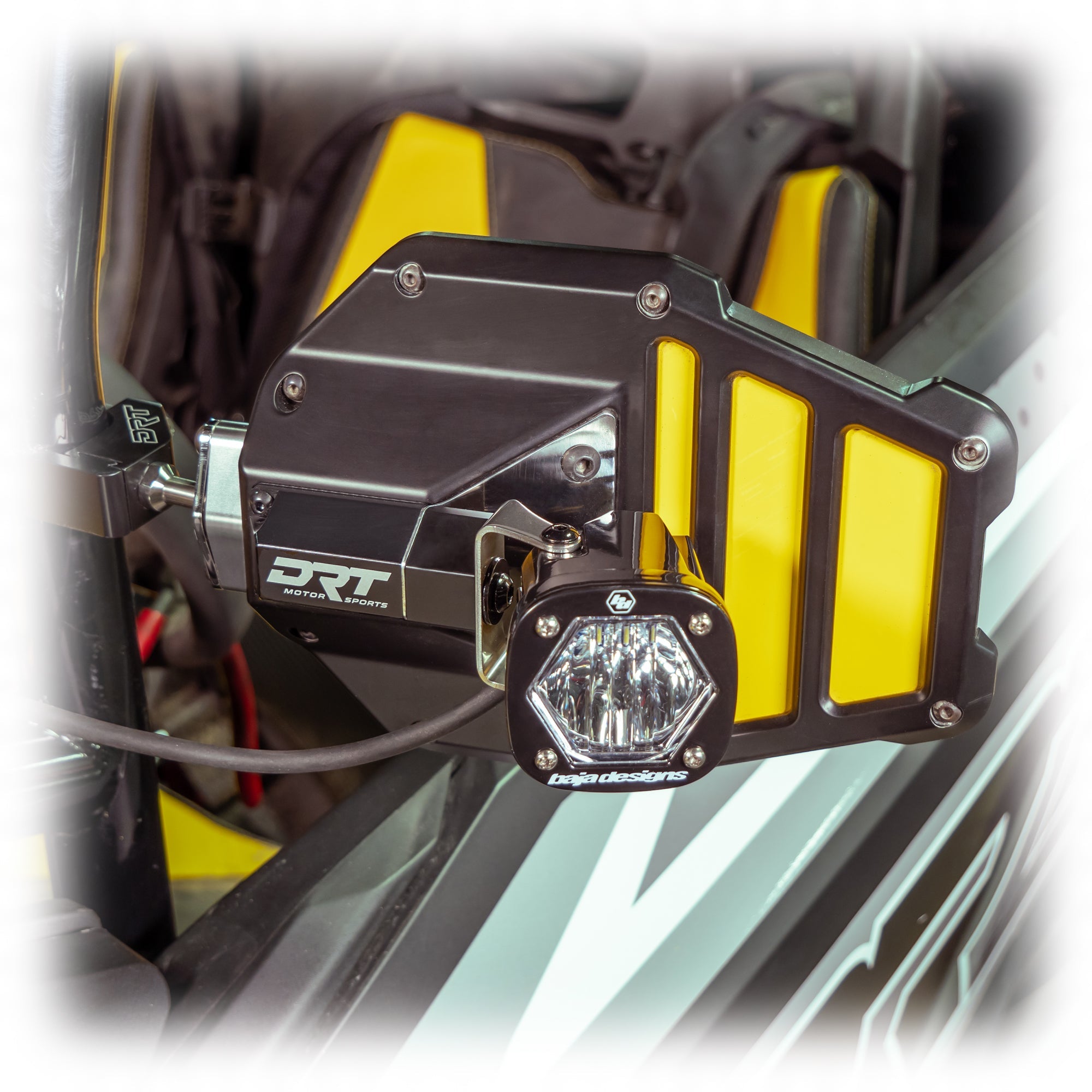 Photo of DRT Billet Aluminum Tactical Convex Side Lighted Mirror Set Kit by DRT Motorsports - Premium for UTVs / Side by Sides