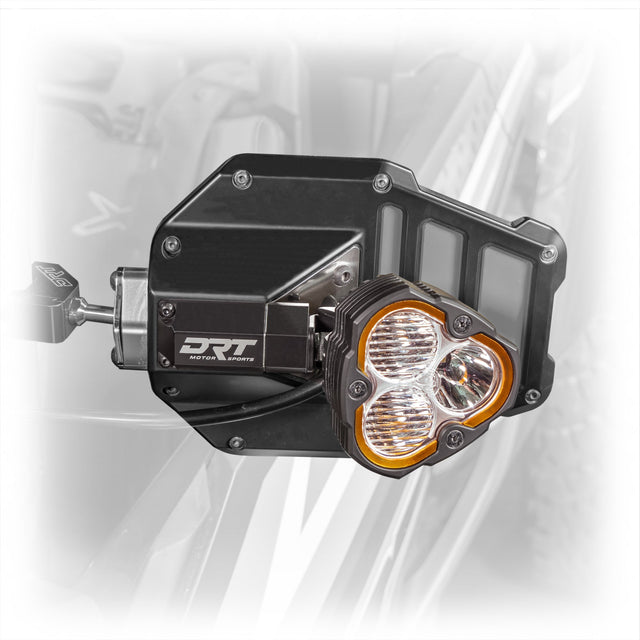Photo of DRT Billet Aluminum Tactical Convex Side Lighted Mirror Set Kit by DRT Motorsports - Premium for UTVs / Side by Sides