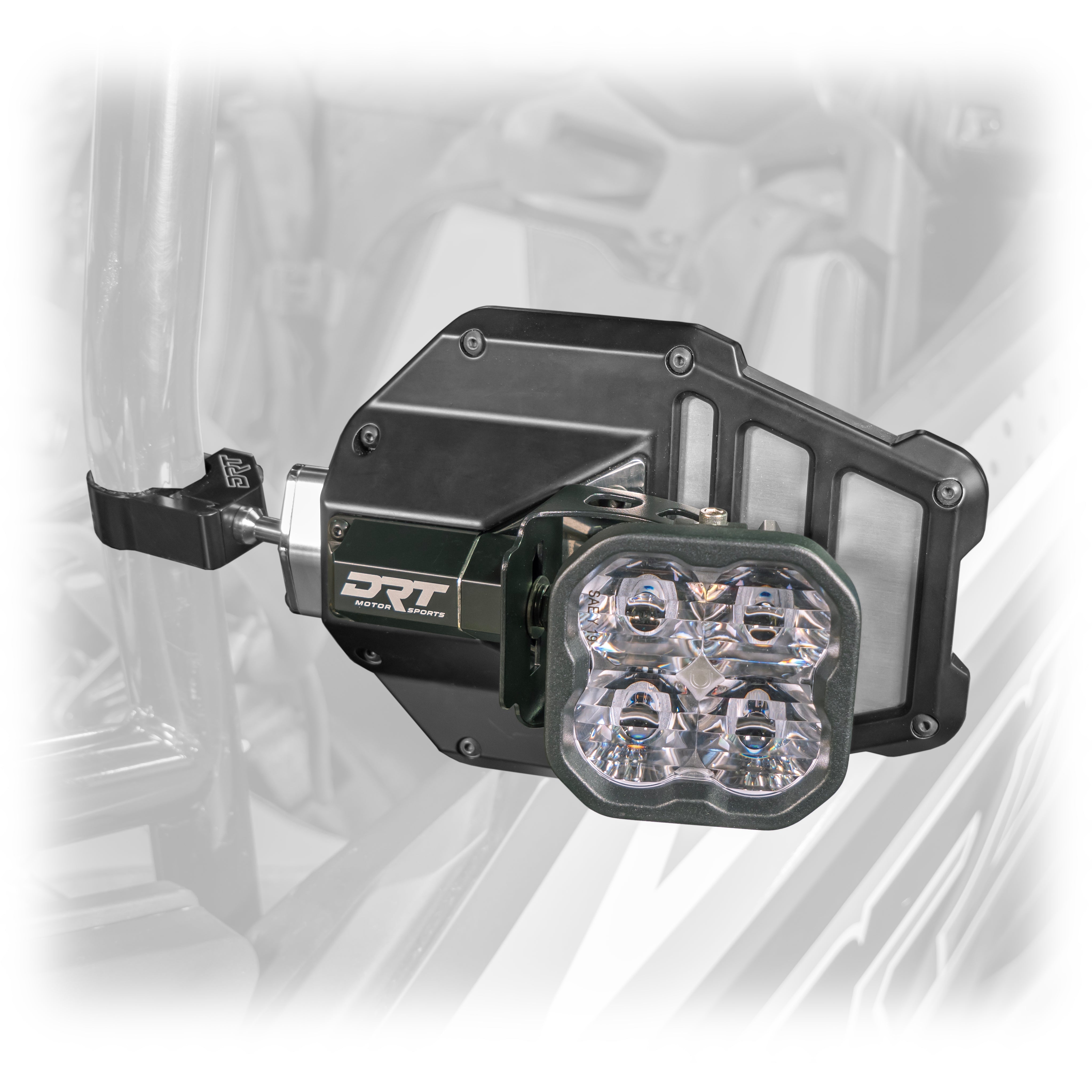 Photo of DRT Billet Aluminum Tactical Convex Side Lighted Mirror Set Kit by DRT Motorsports - Premium for UTVs / Side by Sides