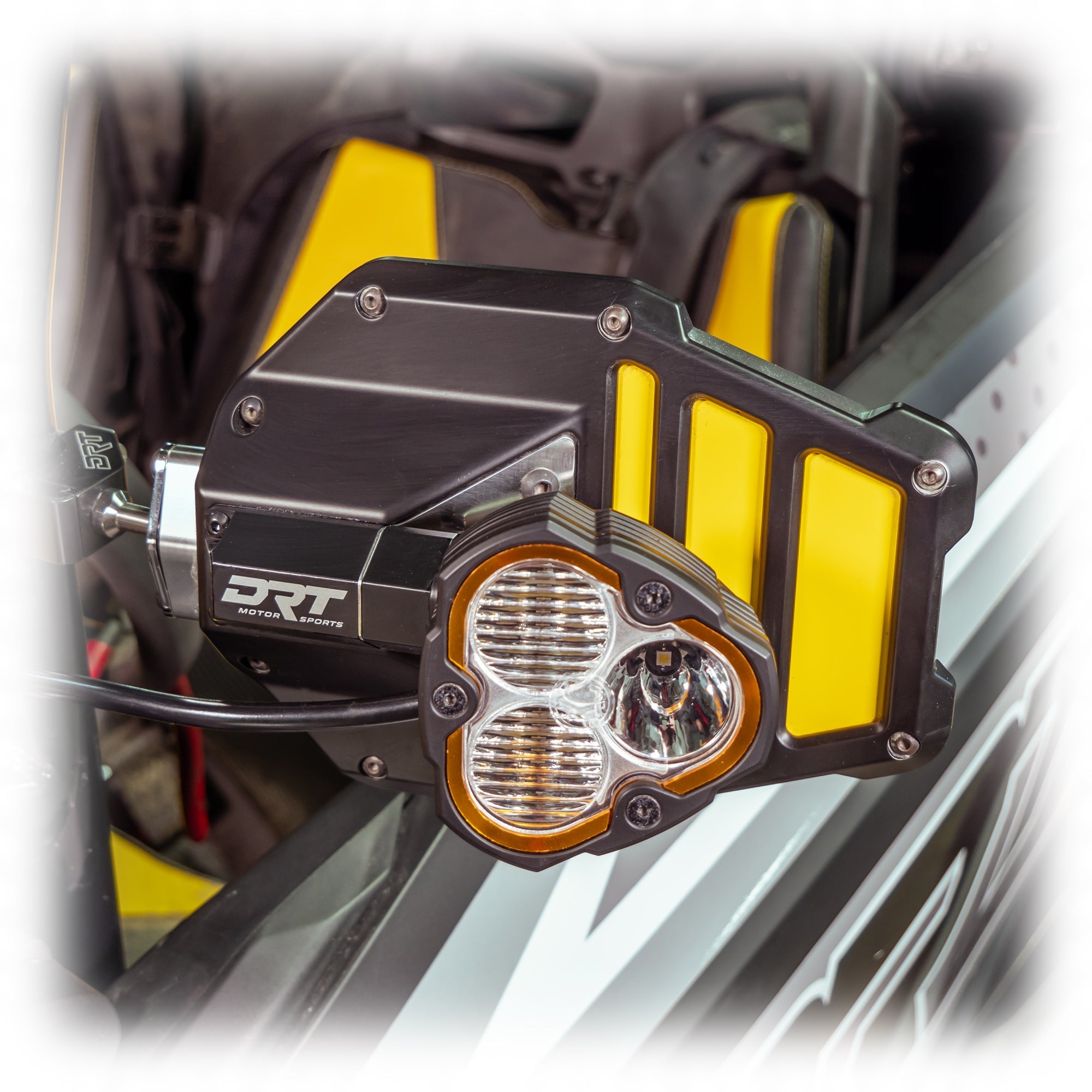 Photo of DRT Billet Aluminum Tactical Convex Side Lighted Mirror Set Kit by DRT Motorsports - Premium for UTVs / Side by Sides