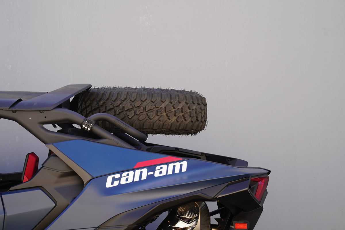 Photo of Can-Am Maverick R Max Dual Clamp Spare Tire Mount by Factory UTV - Premium Spare Tire Mounts for UTVs / Side by Sides