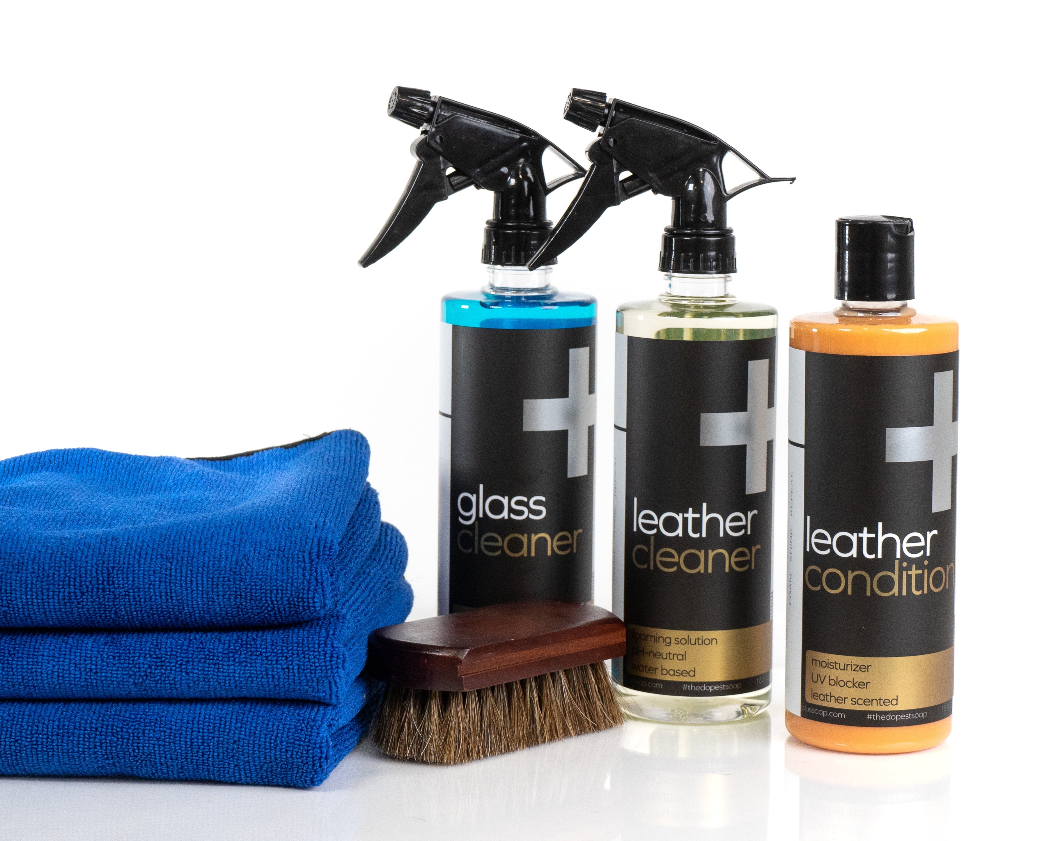 Photo of Leather Clean & Condition Kit by Plus Soap - Premium Cleaning Supplies for UTVs / Side by Sides
