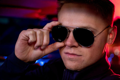 VP's silver aviator sunglasses