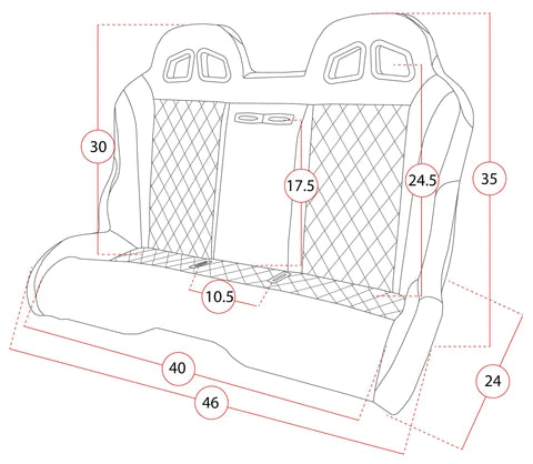 Photo of Daytona Split Bench for RZR 1000/Turbo by Aces Racing - Premium Seats & Accessories for UTVs / Side by Sides