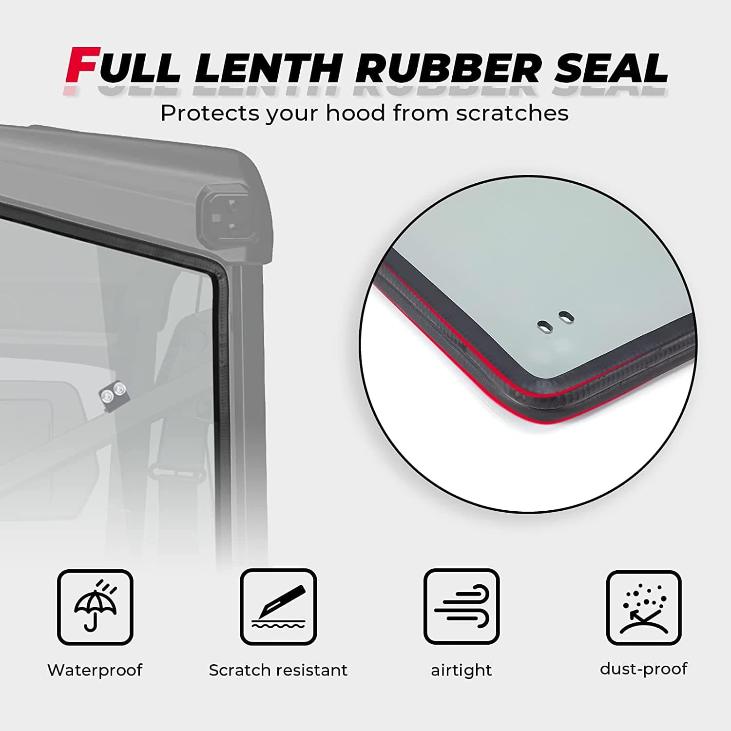 Photo of Rear Tinted Windshield for Can-Am Defender HD5/8 /10/MAX by Kemimoto - Premium for UTVs / Side by Sides