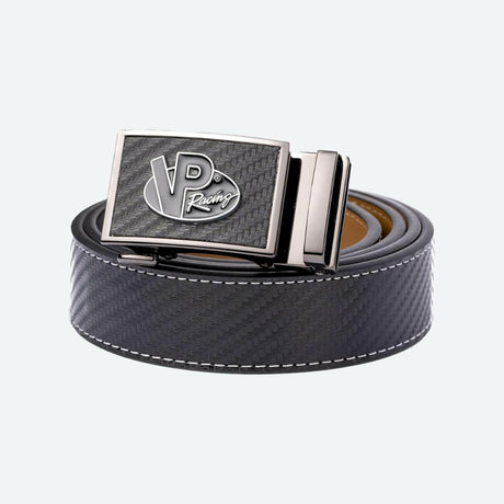 Leather Belt with Brushed Metal Belt Buckle