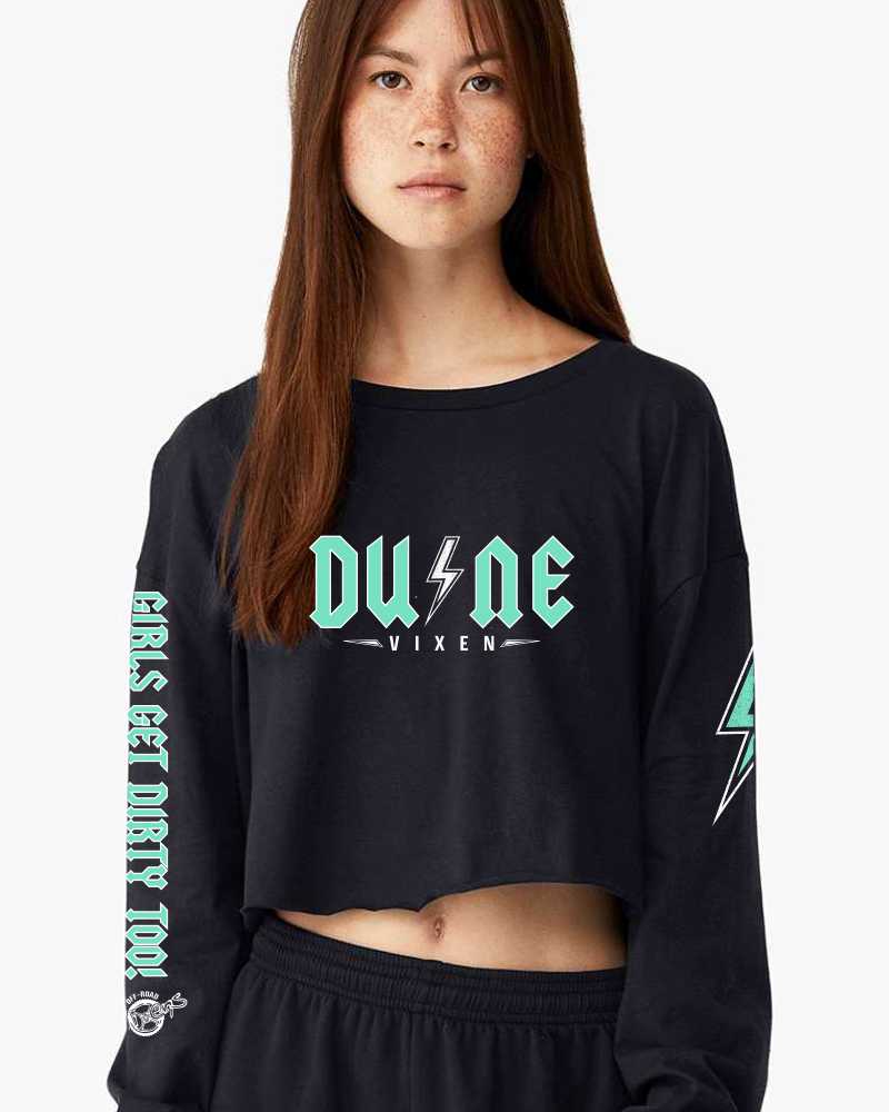 Photo of Dune Vixen Cropped Long Sleeve Tee by OFF-ROAD VIXENS CLOTHING CO. - Premium Ladies Long Sleeves for UTVs / Side by Sides