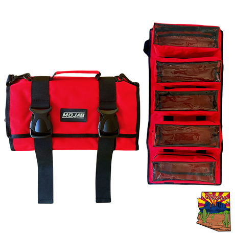 Photo of Large Canvas Tool organizer bag with 5 removeable pouches by MOJAB OFFROAD - Premium Bag for UTVs / Side by Sides