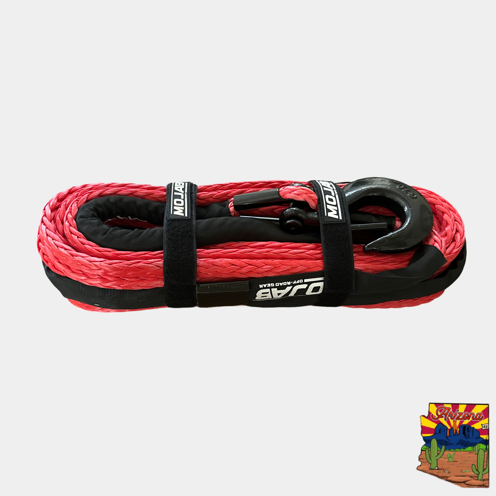 Photo of 1/2'' x 78' Synthetic Winch Rope with Removable forged winch hook by MOJAB OFFROAD - Premium for UTVs / Side by Sides