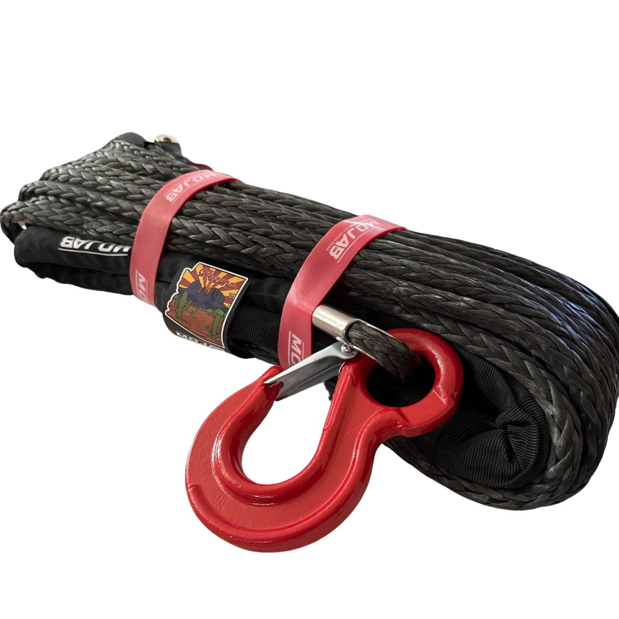 1/2'' x 78' Synthetic Winch Rope with forged winch hook.