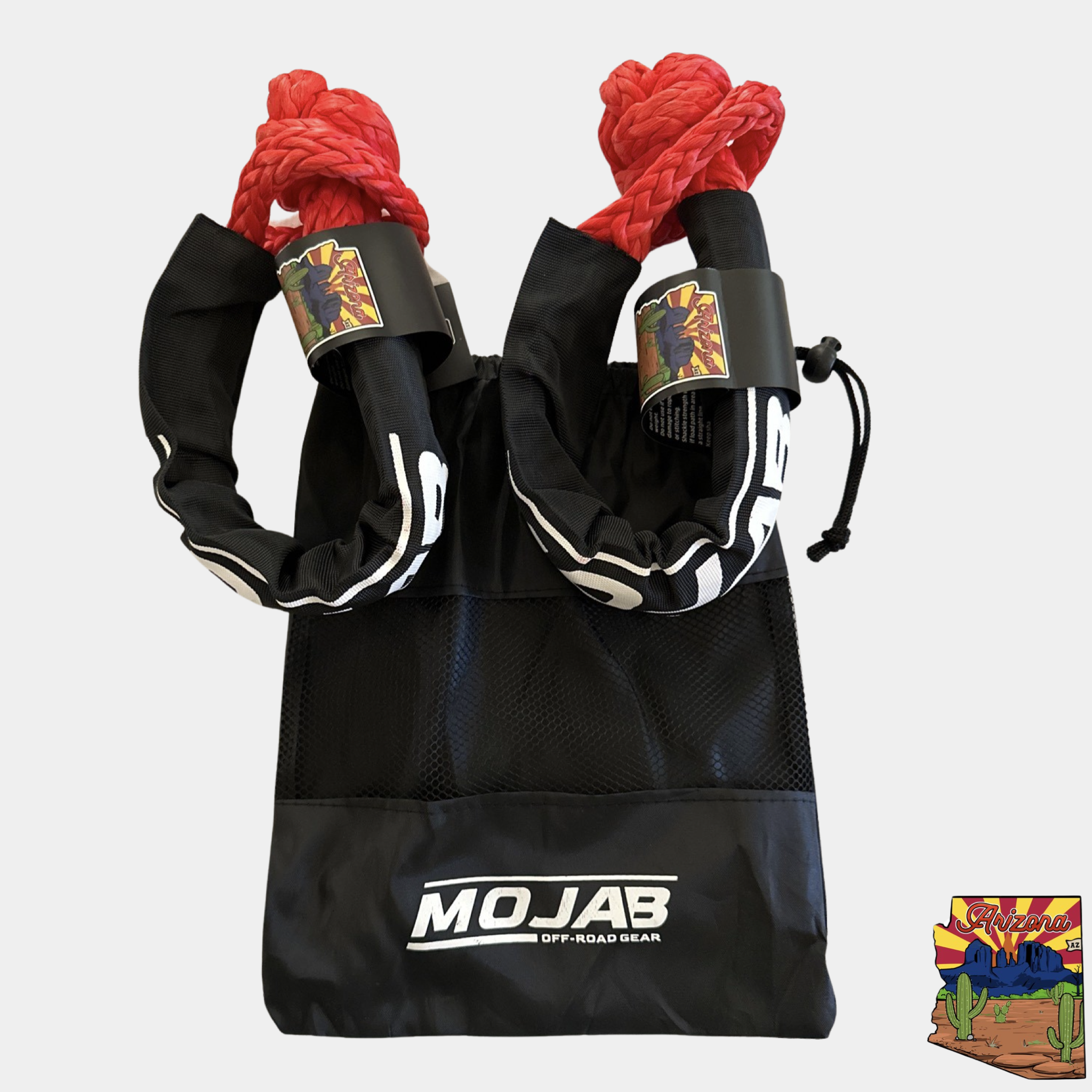 Photo of Soft Shackle 1/2'' x 22'' with sleeve and bag (Set of 2 Shackles) (Lifetime Warranty) by MOJAB OFFROAD - Premium Soft Shackle for UTVs / Side by Sides