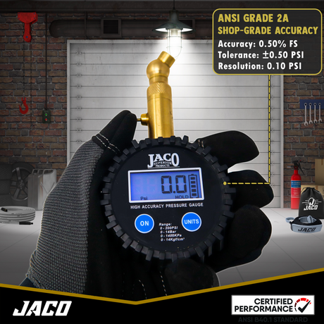 Photo of Elite® Digital Tire Pressure Gauge - Professional Accuracy - 100 PSI by JACO - Premium Tire Pressure Gauge for UTVs / Side by Sides