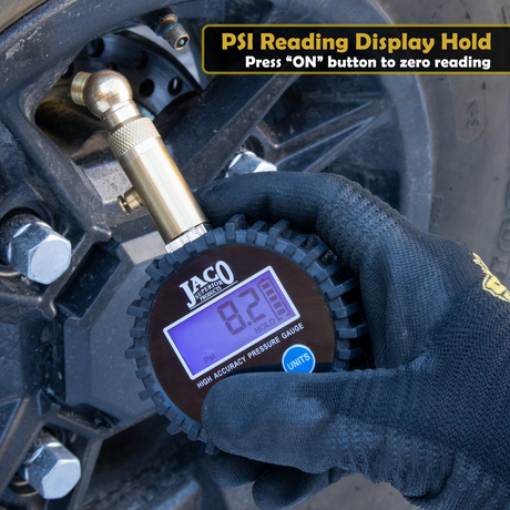 Photo of Elite® Digital Low Pressure Tire Gauge - Professional Accuracy - 30 PSI by JACO - Premium Tire Pressure Gauge for UTVs / Side by Sides
