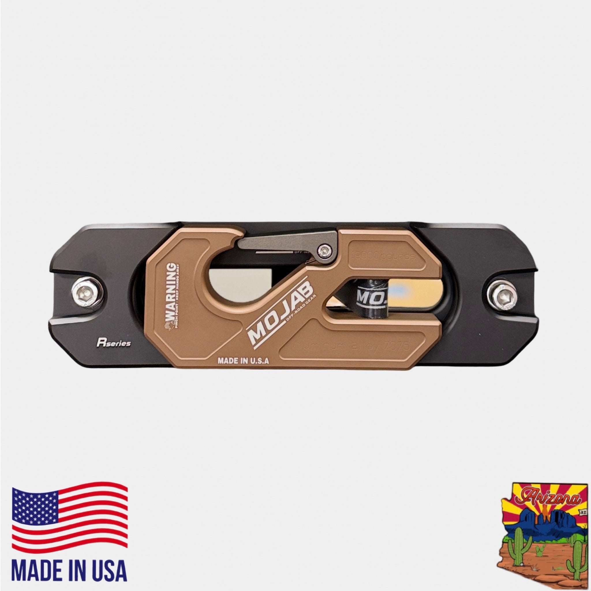 Photo of Aluminum Recessed Winch Shackle with Fairlead Kit, closed latch (LIFE TIME WARRANTY*) by MOJAB OFFROAD - Premium Winches & Winch Mounts for UTVs / Side by Sides