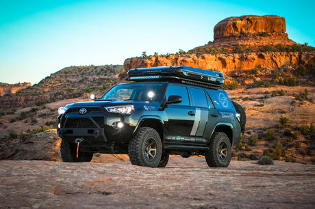 Photo of 2010-2023 Toyota 4-Runner A-Pillar Mounts with 4.7" CG2 Light Cannon by Vision X Off-Road - Premium Vehicle Specific Kit for UTVs / Side by Sides