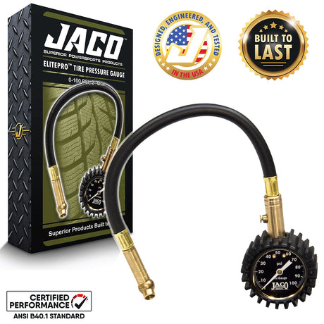 Photo of ElitePro™ Tire Pressure Gauge - 100 PSI by JACO - Premium Tire Pressure Gauge for UTVs / Side by Sides