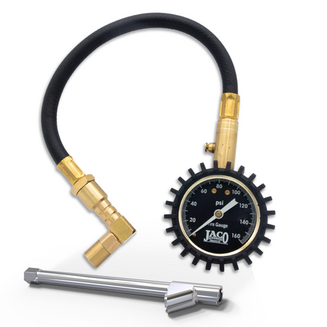 Photo of EliteProPlus™ Tire Pressure Gauge with Dually Air Chuck - 160 PSI by JACO - Premium Tire Pressure Gauge for UTVs / Side by Sides