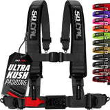 50 Caliber Racing Stealth Black 4-point Elite EZ-Adjust race-latch harness front view