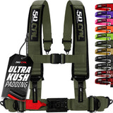50 Caliber Racing Recon Green 4-point Elite EZ-Adjust race-latch harness front view