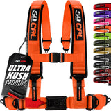 50 Caliber Racing Fury Orange 4-point Elite EZ-Adjust race-latch harness front view