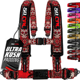 50 Caliber Racing Red Sugar Skull 4-point Elite EZ-Adjust race-latch harness front view