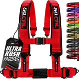 50 Caliber Racing Rage Red 4-point Elite EZ-Adjust race-latch harness front view