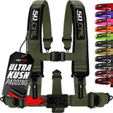 50 Caliber Racing Recon Green 5-point Elite EZ-Adjust race-latch harness front view