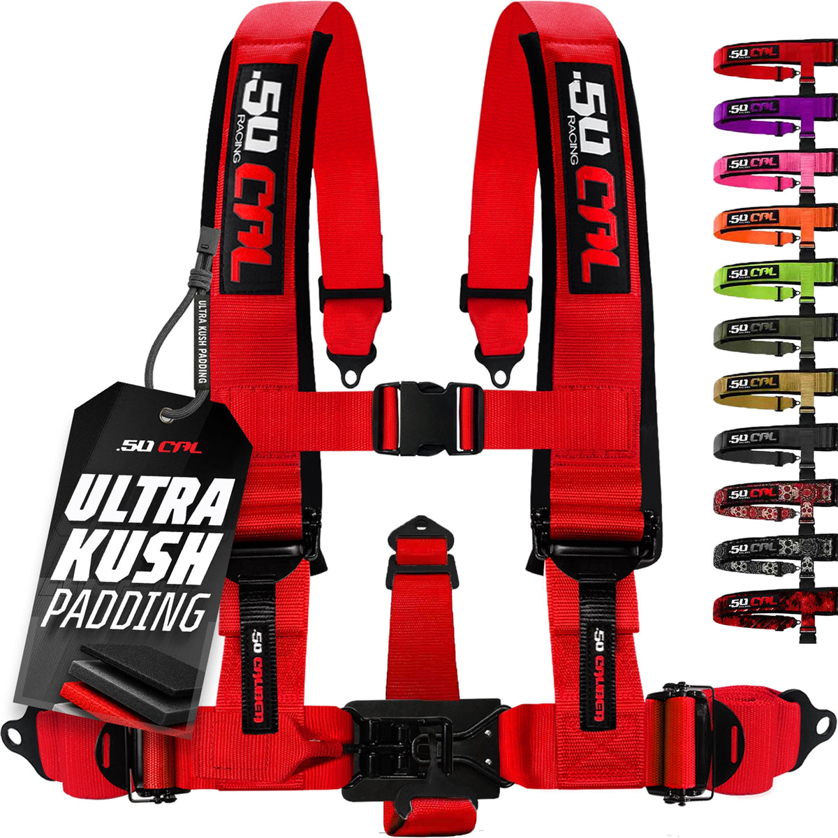 50 Caliber Racing Elite Series EZ Adjust UTV Harness | 2" & 3", 4pt & 5pt, 10 Colors