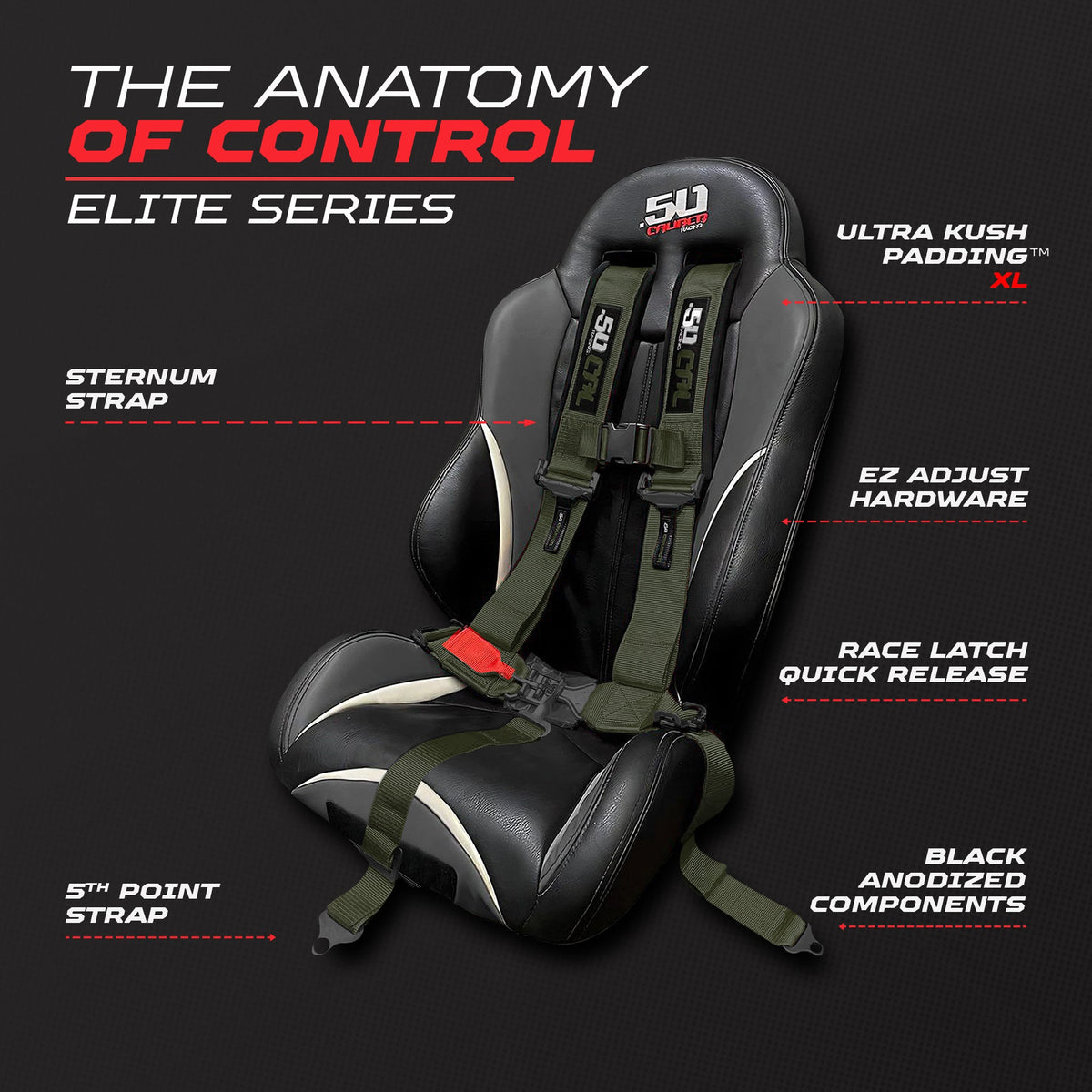 Elite EZ-Adjust 4/5-Point UTV Harness