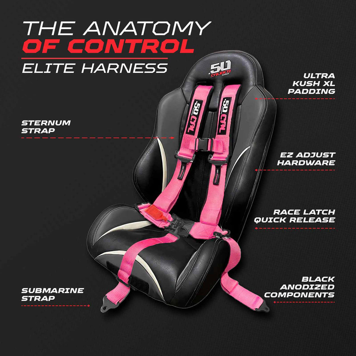 50 Caliber Elite EZ-Adjust 4/5-Point UTV Harness