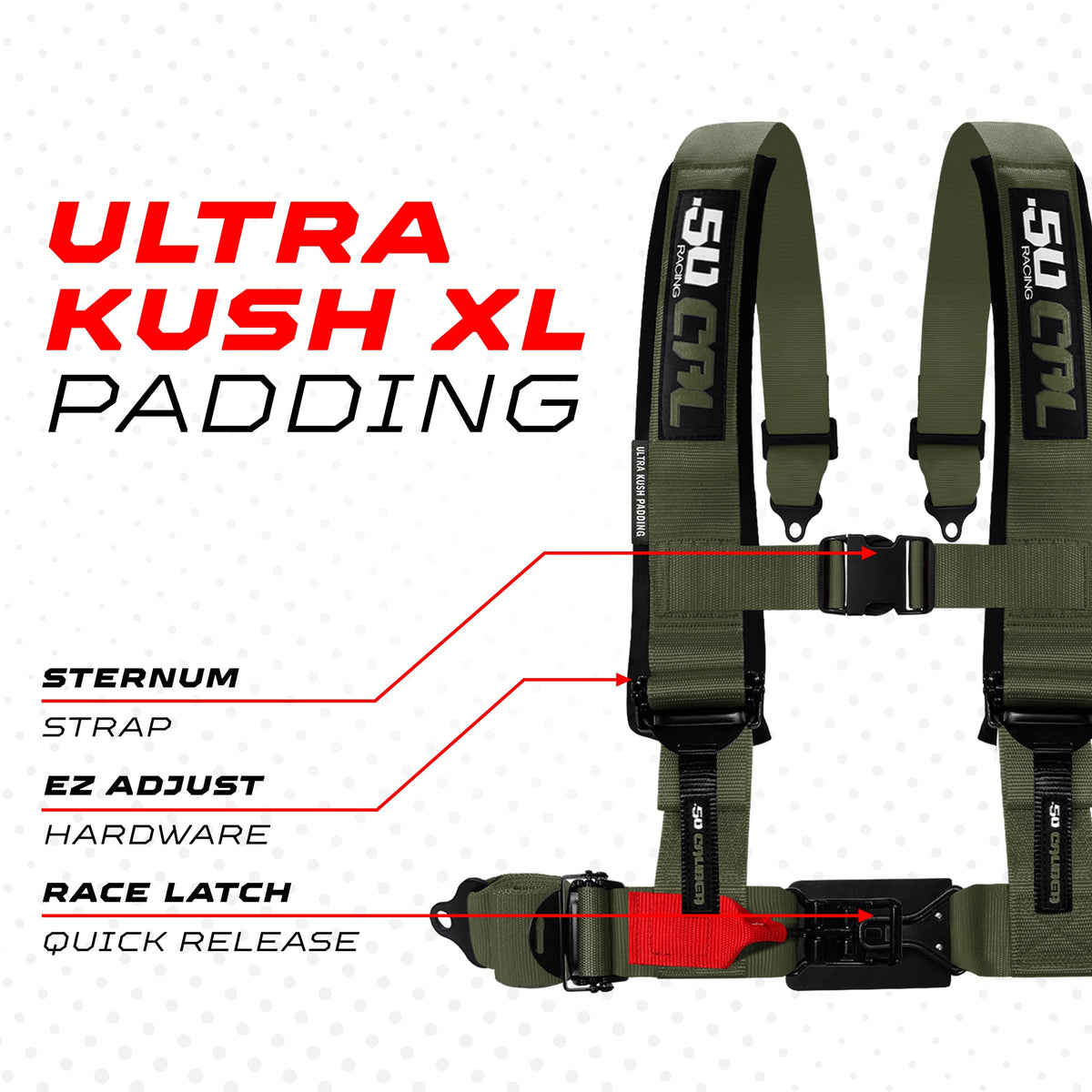 50 Caliber Elite EZ-Adjust 4/5-Point UTV Harness | 2" & 3"