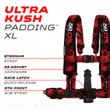 50 Caliber Racing Death Trap 5-point Elite EZ-Adjust race-latch harness shoulder padding and release detail