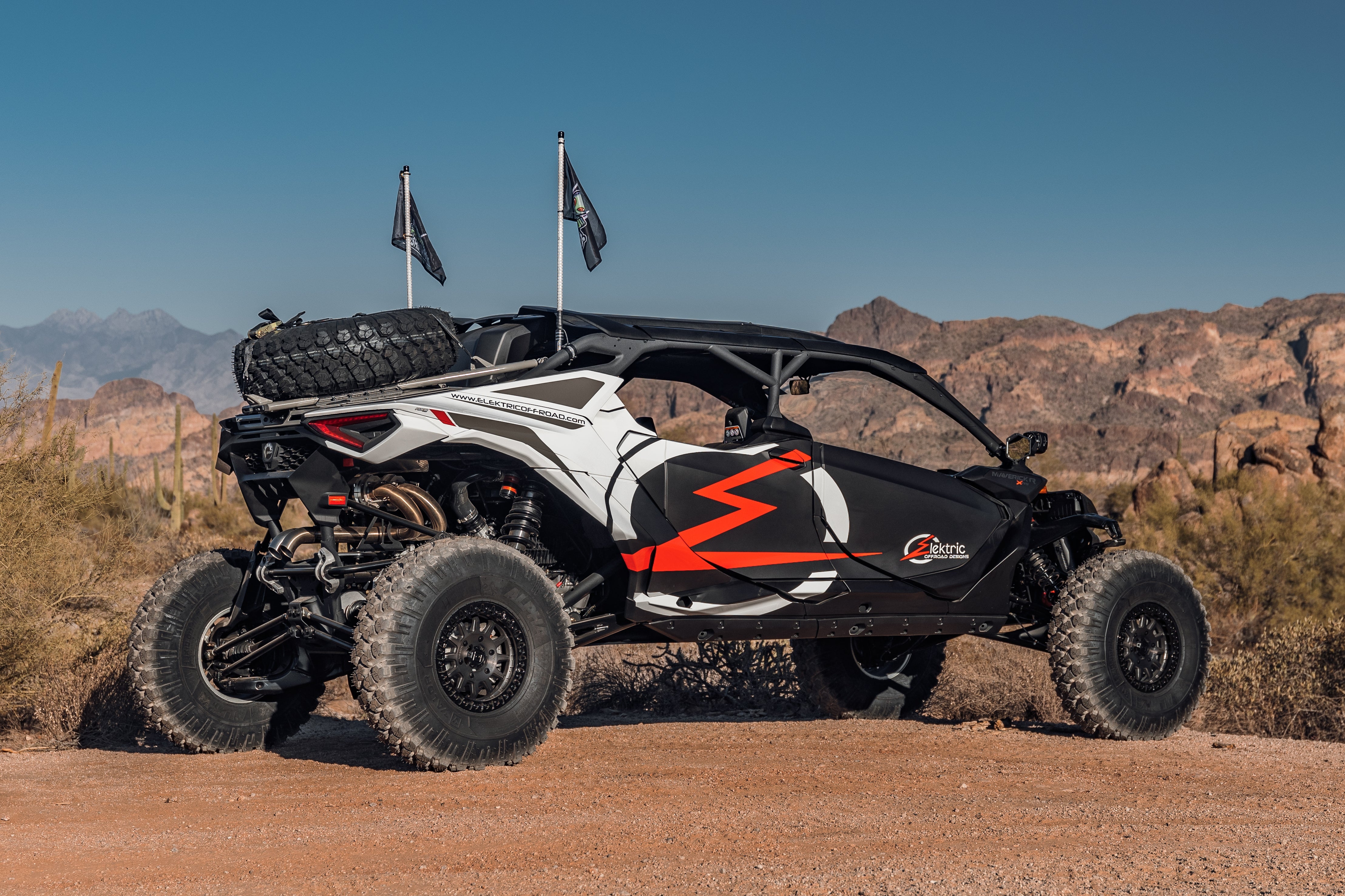 Photo of 2024 to Current Can-am Maverick R Volt Tire Rack for Volt Baja Box by Elektric Offroad - Premium for UTVs / Side by Sides