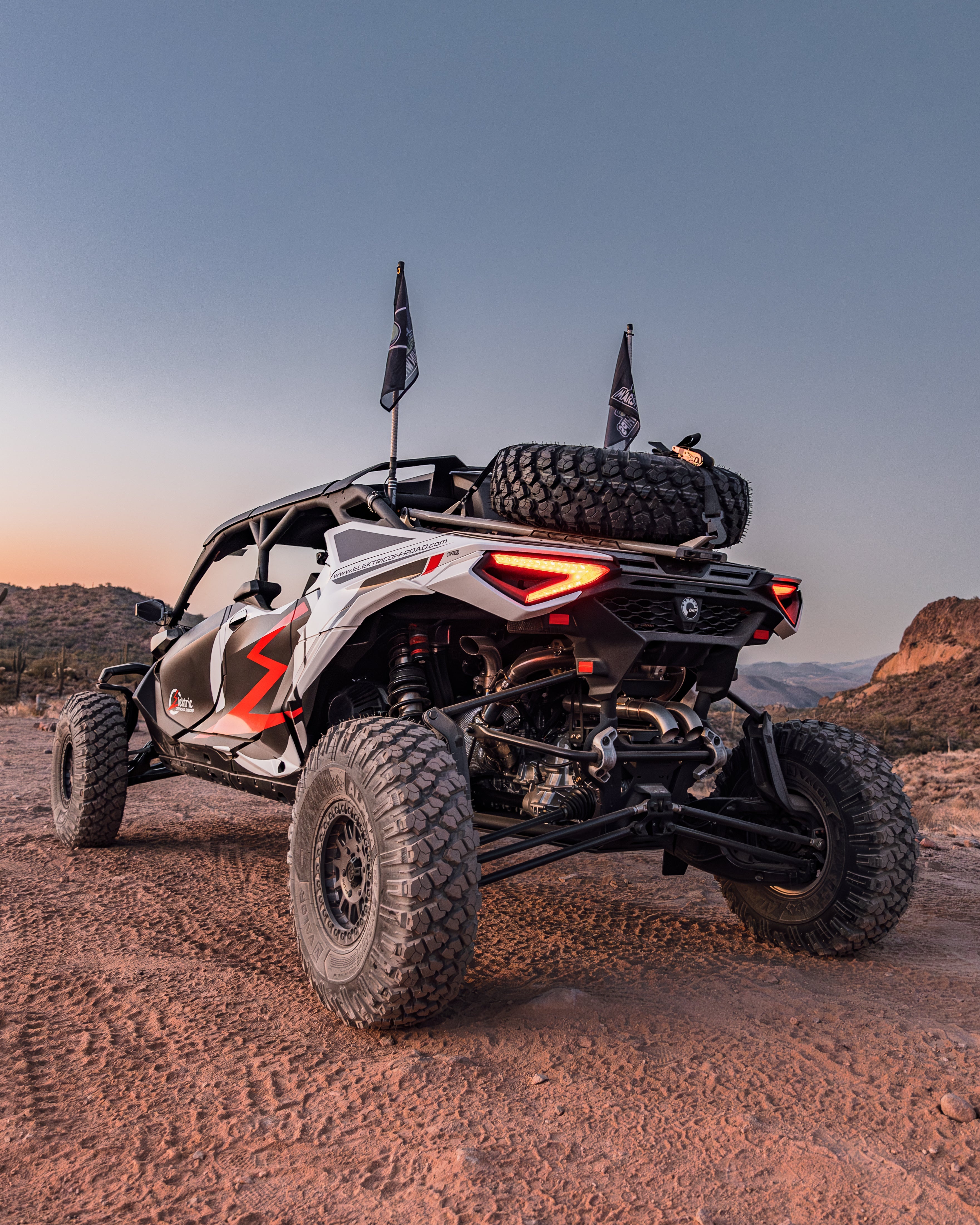 Photo of 2024 to Current Can-am Maverick R Volt Tire Rack for Volt Baja Box by Elektric Offroad - Premium for UTVs / Side by Sides