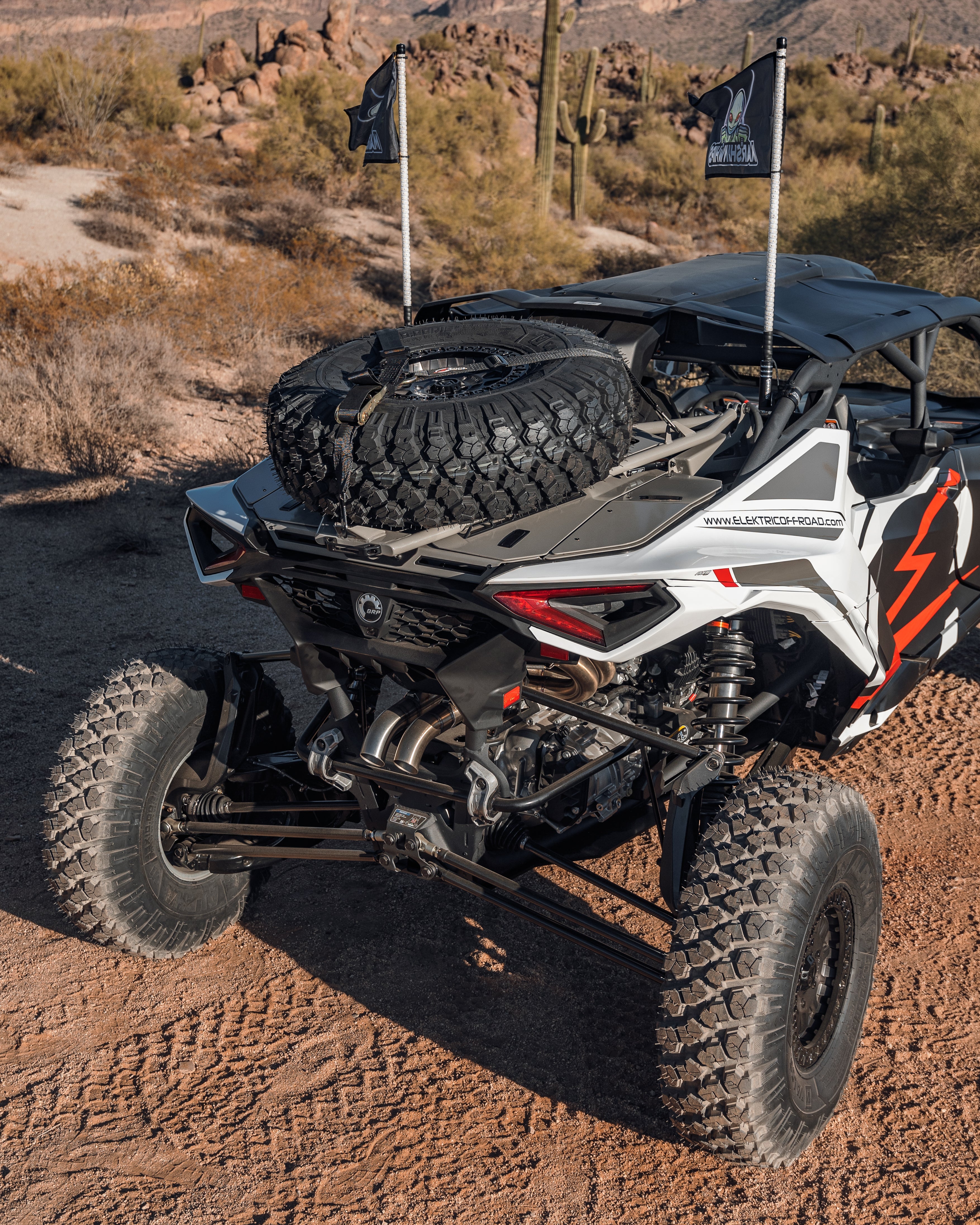 Photo of 2024 to Current Can-am Maverick R Volt Tire Rack for Volt Baja Box by Elektric Offroad - Premium for UTVs / Side by Sides