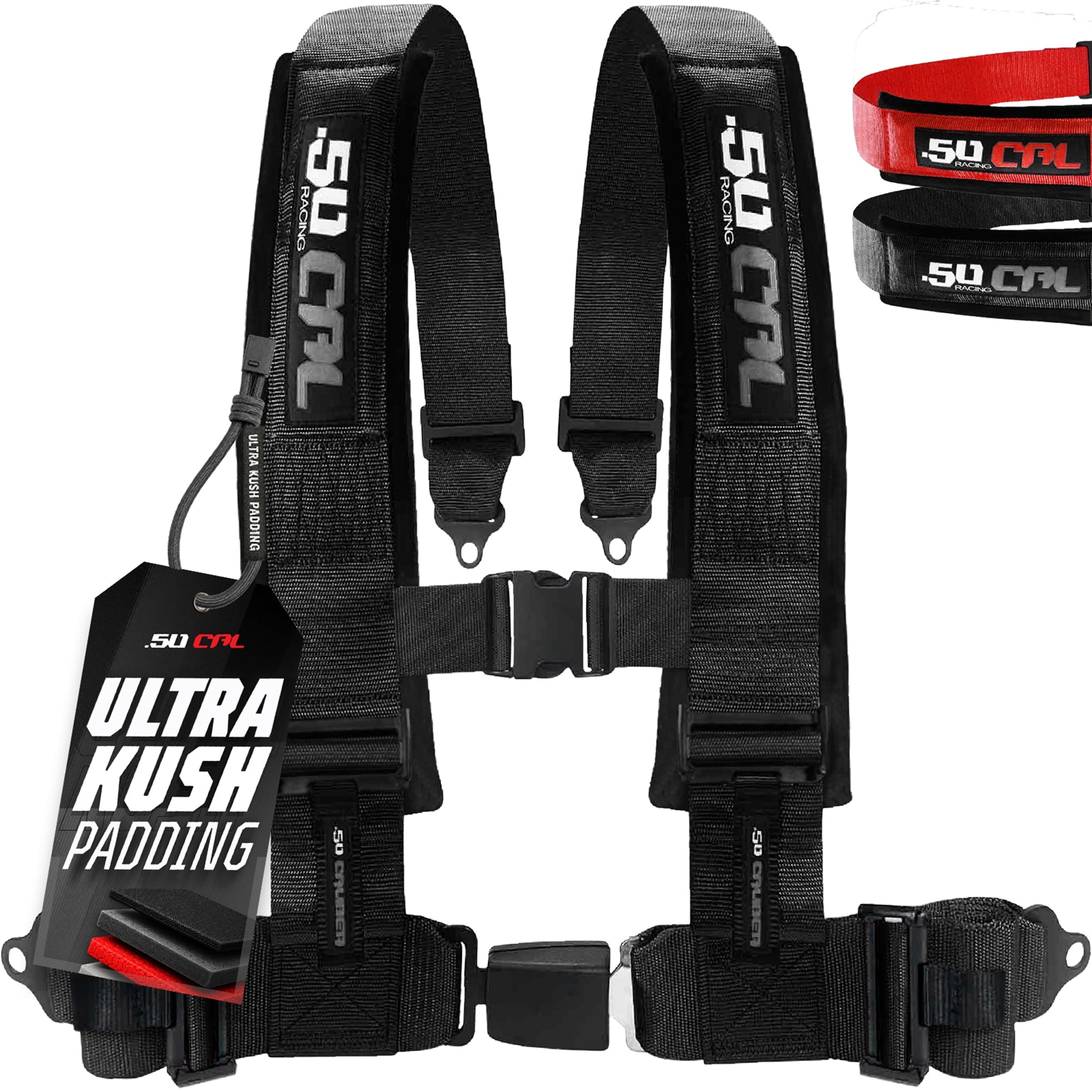 50 Caliber Racing Elite Series 4-Point UTV Harness | Ultra Kush Padding + Push Button Release | 2" & 3", 7 Colors