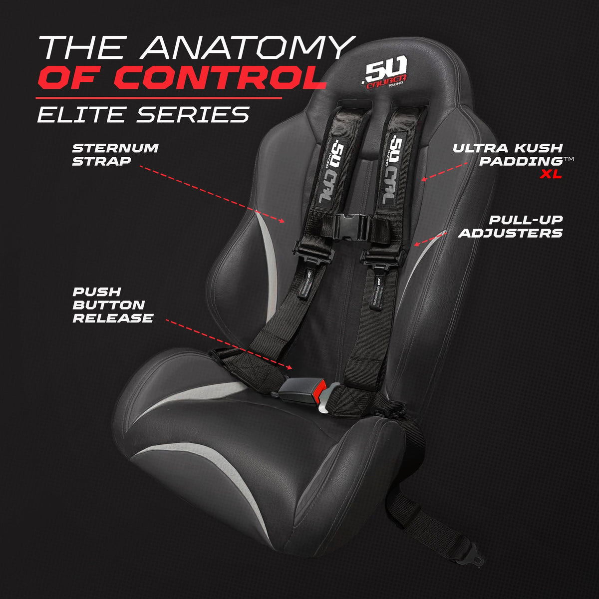 Elite 4-Point Push-Button UTV Harness
