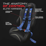 50 Caliber Racing Elite Series 4-Point UTV Harness | Ultra Kush Padding + Push Button Release | 2" & 3", 7 Colors