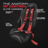 50 Caliber Racing Elite Series 4-Point UTV Harness | Ultra Kush Padding + Push Button Release | 2" & 3", 7 Colors