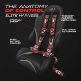 50 Caliber Racing Elite Series 4-Point UTV Harness | Ultra Kush Padding + Push Button Release | 2" & 3", 7 Colors