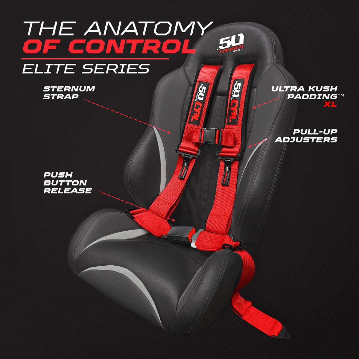 Elite 4-Point Push-Button UTV Harness